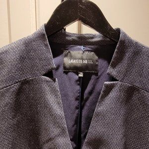 Lafayette 148 Blazer, Wool/Silk, Navy Mix